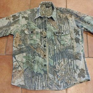 Vintage Rattlers Men's Realtree Camo Shirt USA Chamois Hunting Flannel Large